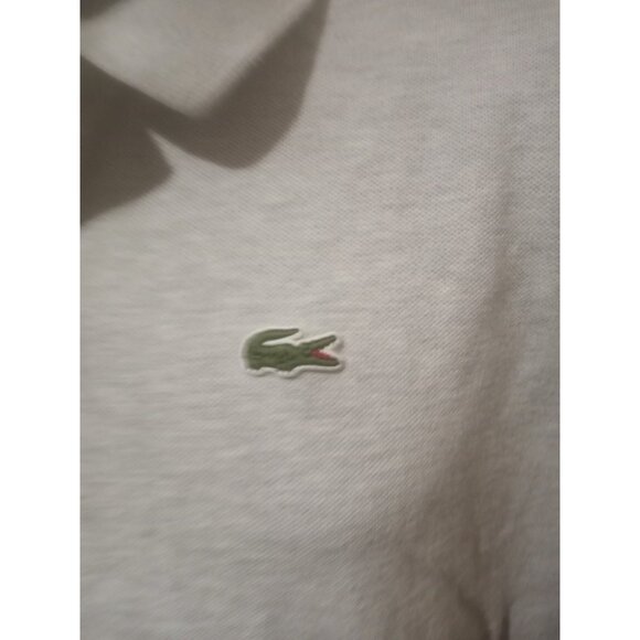 LACOSTE Size 8 Men's Solid Gray Logo Short Sleeve Cotton Golf Polo Shirt 2XL - Picture 2 of 13